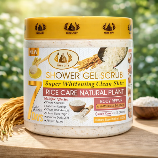 Exfoliante Corporal Tree City — Shower Gel Scrub con Extracto de Arroz
