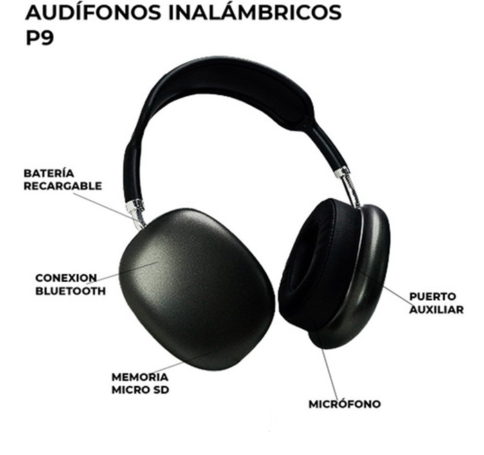 P9 Black Pro – Audífonos Inalámbricos con Sonido Envolvente ORIG