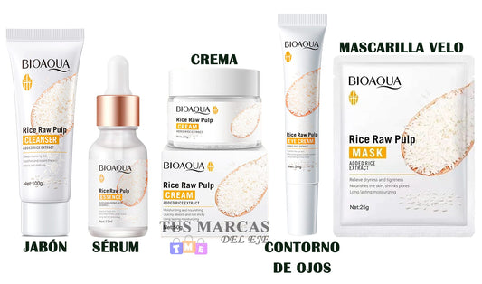 Kit de Arroz Bioaqua 5 en 1 – Piel de Porcelana con el Secreto Ancestral de Belleza