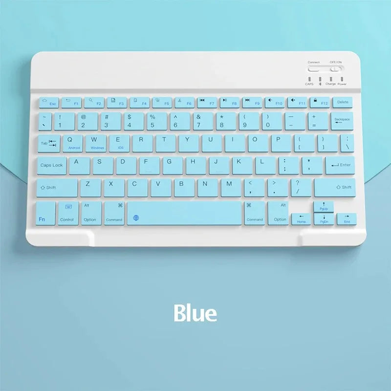 10-Inch Rechargeable Bluetooth Keyboard (Spanish and English) for iPad, Tablet, and Laptop