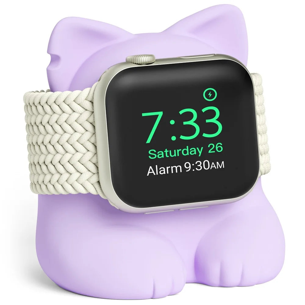 Base de Carga para Apple Watch Diseño Gatito Compatible Series 1 al 9 y Ultra