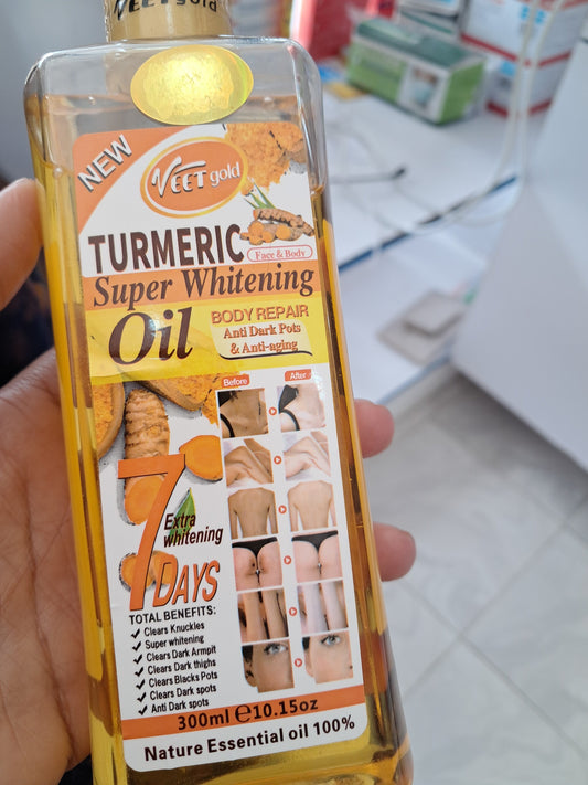 Veet Gold Turmeric Whitening Oil — Aceite Aclarante y Reparador con Cúrcuma Natural