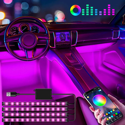 Luces LED Pro para Interior de Carro – ¡Dale a tu Vehículo un Estilo Deportivo y Moderno!