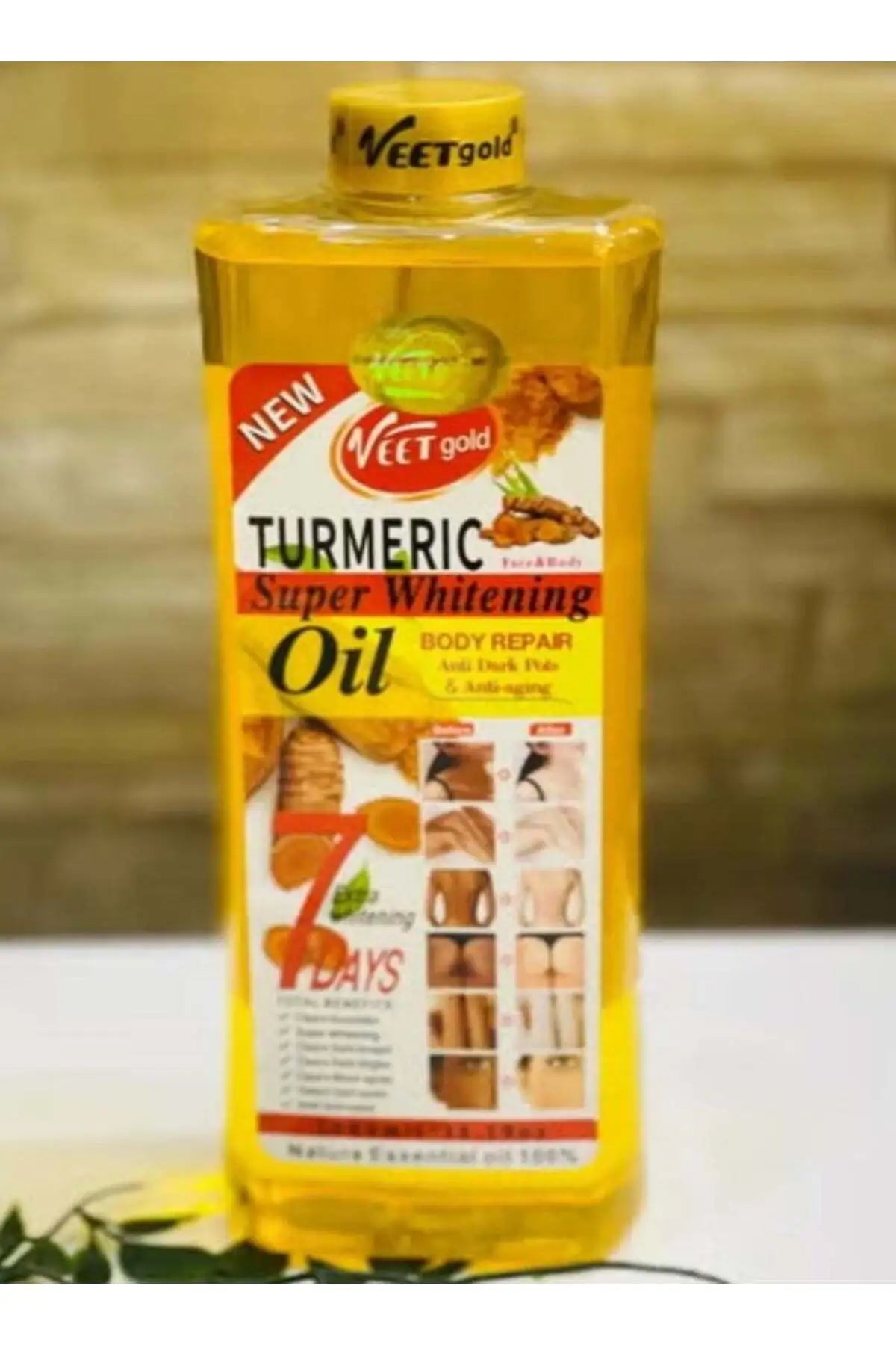Veet Gold Turmeric Whitening Oil — Aceite Aclarante y Reparador con Cúrcuma Natural