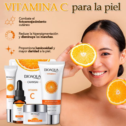 Kit Vitamina C Bioaqua 5 en 1 – El Ritual Completo para un Rostro Luminoso y Joven