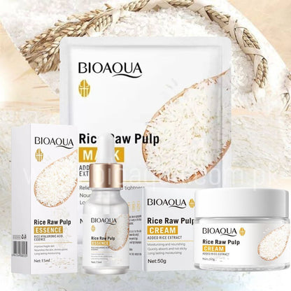 Kit de Arroz Bioaqua 5 en 1 – Piel de Porcelana con el Secreto Ancestral de Belleza