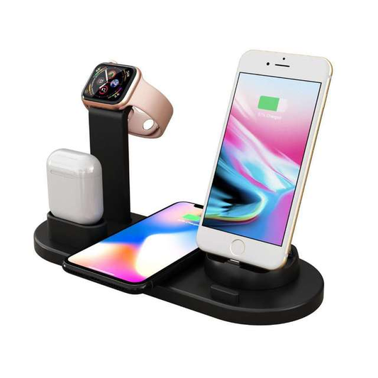 Estación de Carga 4 en 1 para Celular y Dispositivos – Organización y Energía en un Solo Lugar