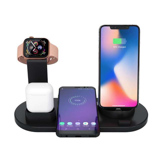 Estación de Carga 4 en 1 para Celular y Dispositivos – Organización y Energía en un Solo Lugar