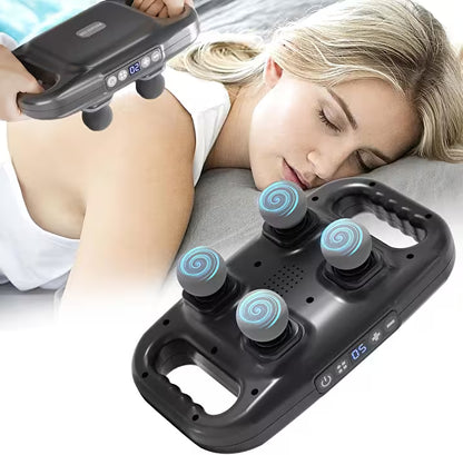 Masajeador de Percusión Pro YCY-1601 – Alivio Muscular Profundo con 4 Cabezales