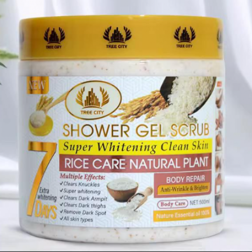 Exfoliante Corporal Tree City — Shower Gel Scrub con Extracto de Arroz