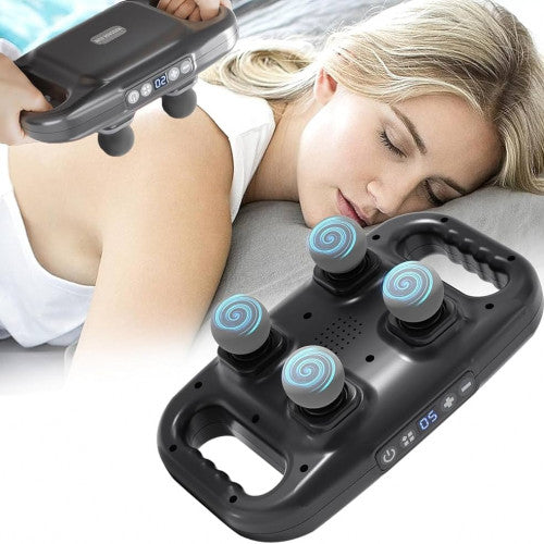 Masajeador de Percusión Pro YCY-1601 – Alivio Muscular Profundo con 4 Cabezales