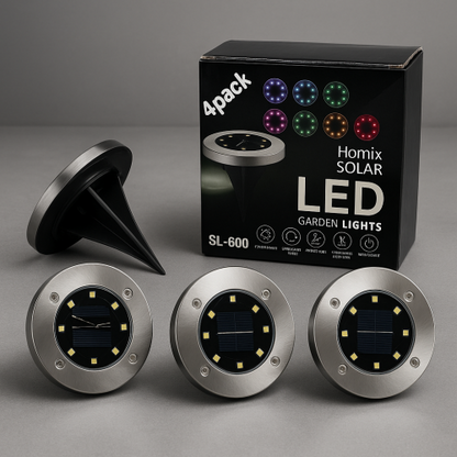 Set de 4 Luces Solares Premium – Ilumina tu Jardín con Energía Limpia y Estilo