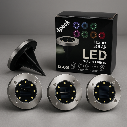 Set de 4 Luces Solares Premium – Ilumina tu Jardín con Energía Limpia y Estilo