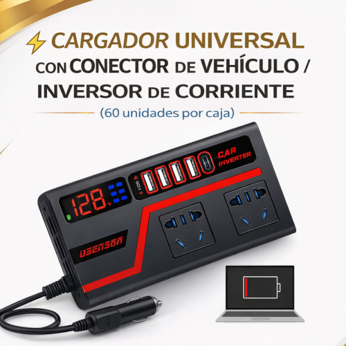 Inverter Universal para Vehículo – Convierte tu Carro en una Estación de Carga Pro