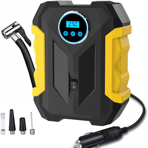 Bomba de Aire Portátil 12V con Linterna LED – Inflado Inteligente para tu Vehículo