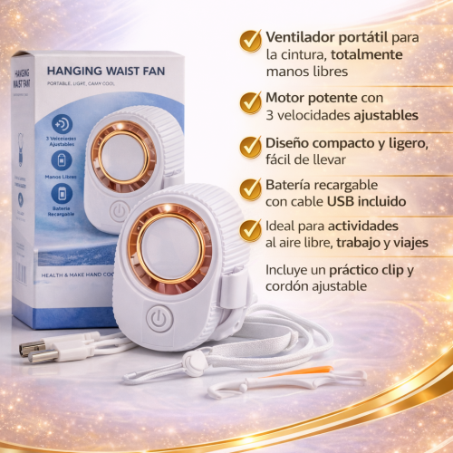 Ventilador de Cintura F7 – Tu Aire Acondicionado Personal Portátil