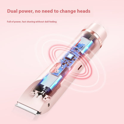 Depiladora Eléctrica 2 En 1 Para Mujer, Afeitadora De Doble Cabezal, Recortadora De Vello Púbico Privada, Afeitadora Eléctrica Para Cabello Corporal En Seco Y Húmedo.