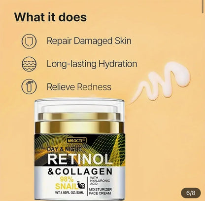 Crema Pro-Colágeno y Retinol – Borrador de Arrugas Día y Noche