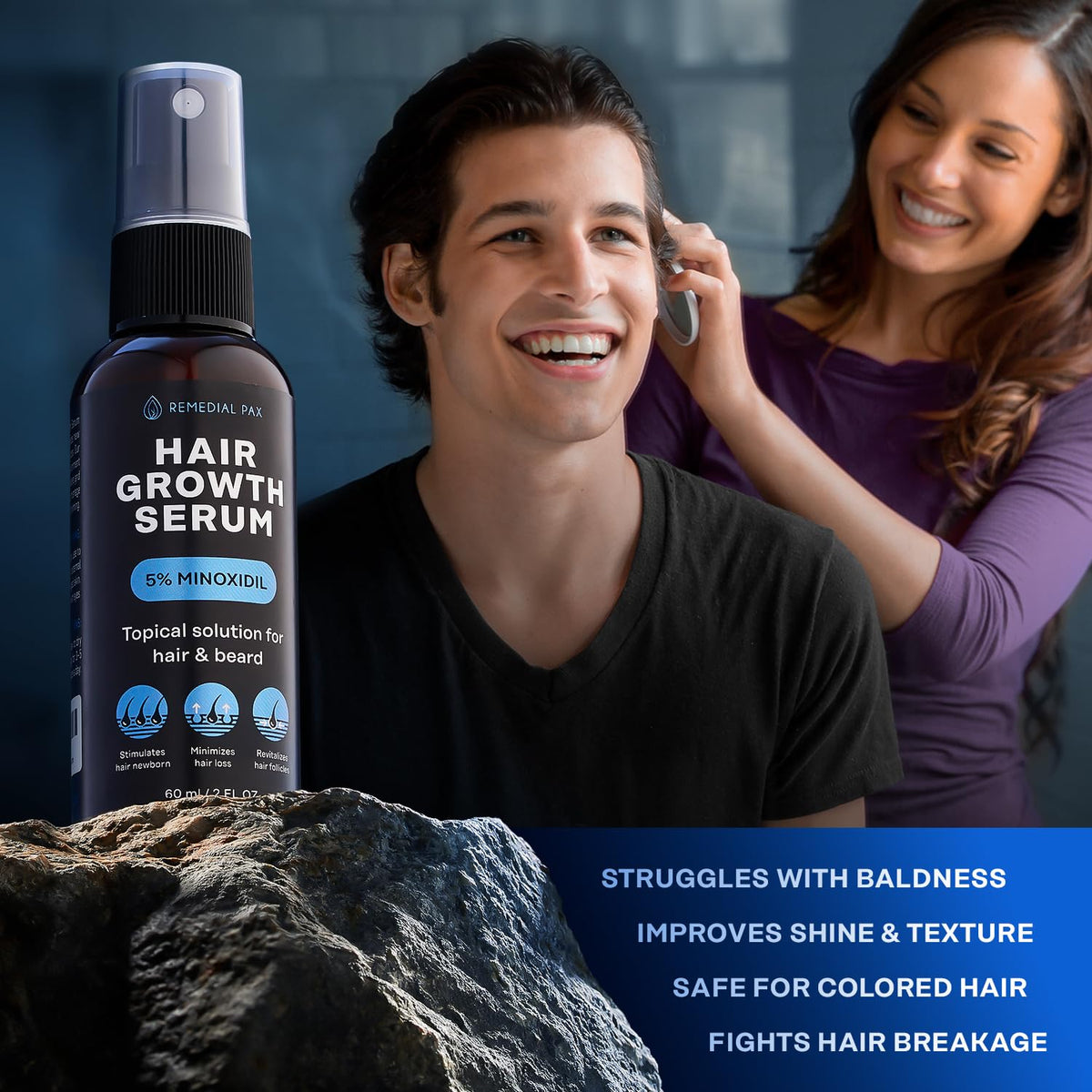Serum Crece-Pelo Intenso – ¡Recupera tu Cabello y Barba con Minoxidil y Biotina!