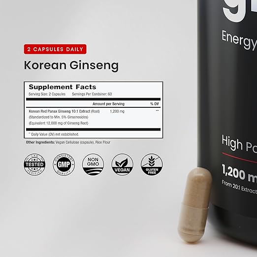 🔥 GINSENG ROJO – 120 Cápsulas 🔥