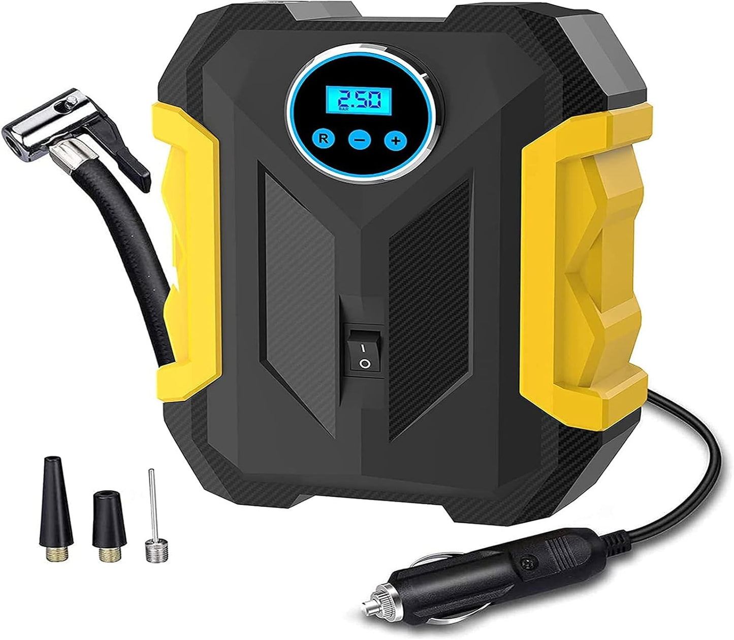 Bomba de Aire Portátil 12V con Linterna LED – Inflado Inteligente para tu Vehículo