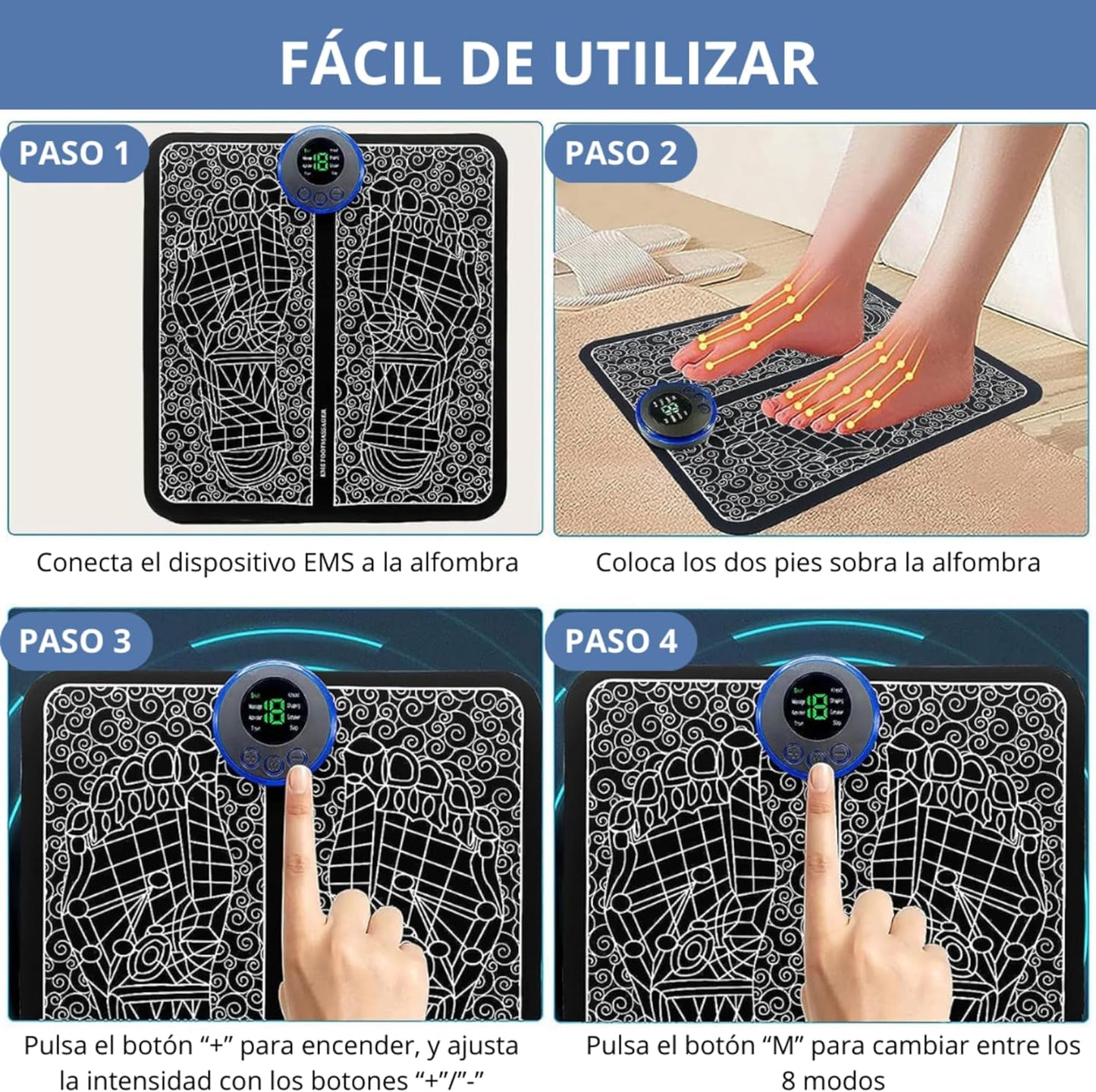 Alfombra Masajeadora EMS – Alivio Profundo y Relajación Instantánea para tus Pies