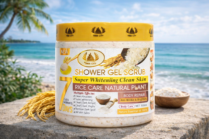 Exfoliante Corporal Tree City — Shower Gel Scrub con Extracto de Arroz