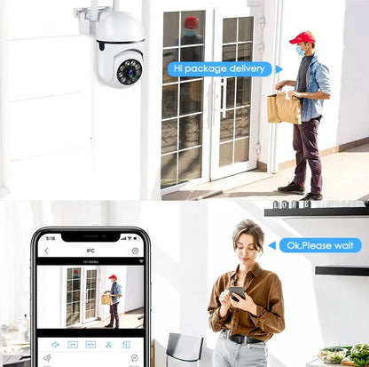 Cámara de Seguridad Wi-Fi PTZ 8MP con Zoom 4X, Audio Bidireccional y Visión Nocturna