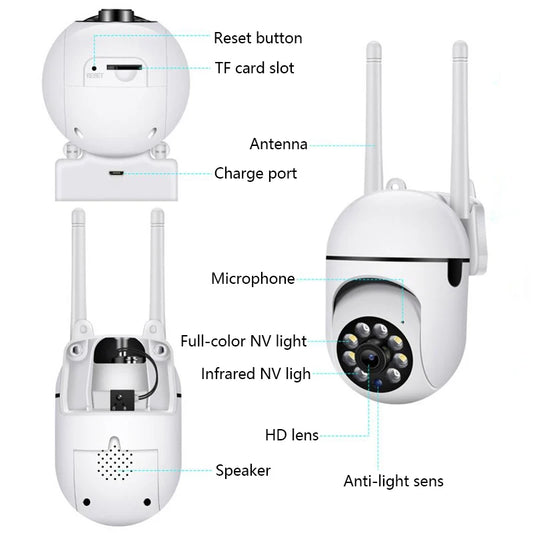 8MP Wi-Fi PTZ Security Camera with 4X Zoom, Two-Way Audio and Night Vision