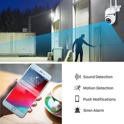 Cámara de Seguridad Wi-Fi PTZ 8MP con Zoom 4X, Audio Bidireccional y Visión Nocturna