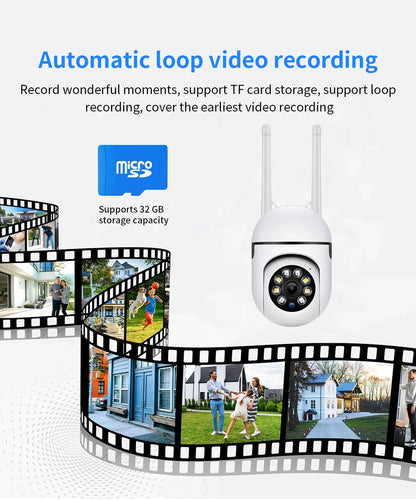 Cámara de Seguridad Wi-Fi PTZ 8MP con Zoom 4X, Audio Bidireccional y Visión Nocturna