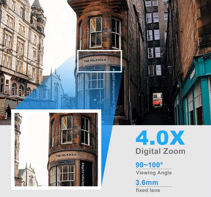 Cámara de Seguridad Wi-Fi PTZ 8MP con Zoom 4X, Audio Bidireccional y Visión Nocturna