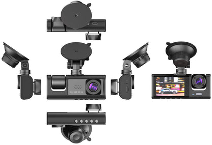 Dash Cam 3-en-1 Pro – ¡Tu Testigo Ocular en la Carretera con Grabación HD!
