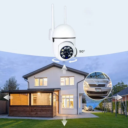 Cámara de Seguridad Wi-Fi PTZ 8MP con Zoom 4X, Audio Bidireccional y Visión Nocturna