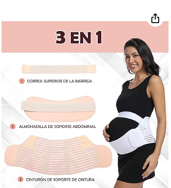 🤰 Cinturón de Apoyo Prenatal 3-en-1 – Soporte Abdominal Reforzado y Corrector Postural
