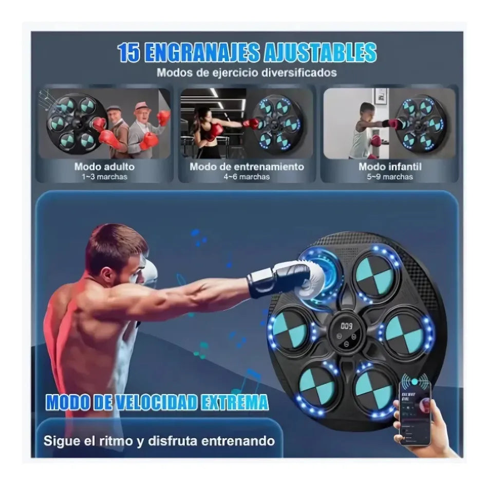 Máquina de Boxeo Musical Inteligente – Entrena en Casa con Ritmo