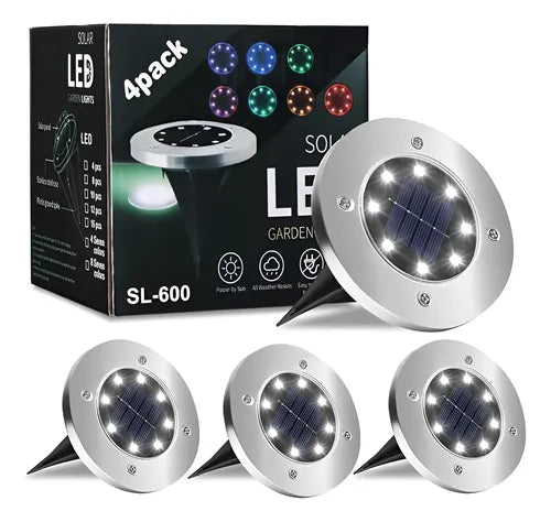 Set de 4 Luces Solares Premium – Ilumina tu Jardín con Energía Limpia y Estilo