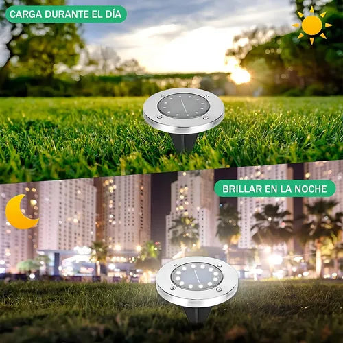 Set de 4 Luces Solares Premium – Ilumina tu Jardín con Energía Limpia y Estilo