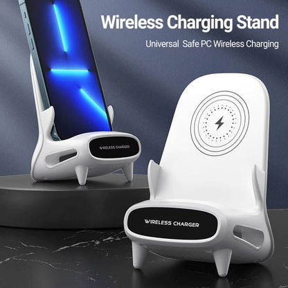 Soporte de Celular Inteligente 3-en-1 – Carga, Sonido y Estilo para tu Escritorio