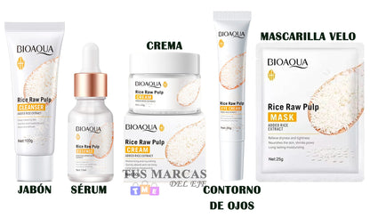 Kit de Arroz Bioaqua 5 en 1 – Piel de Porcelana con el Secreto Ancestral de Belleza