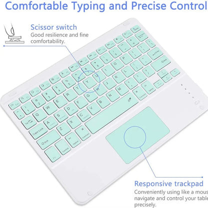Teclado Bluetooth Español e Inglés 10 Pulgadas Recargable para iPad, Tablet y Laptop