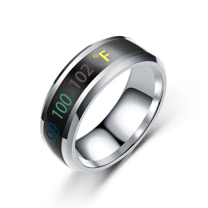 Anillo Inteligente de Acero Inoxidable – Sensor de Temperatura y Cambio de Color