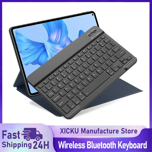 Universal Bluetooth Keyboard for iPad and 7 and 10 Inch Tablets, Rechargeable