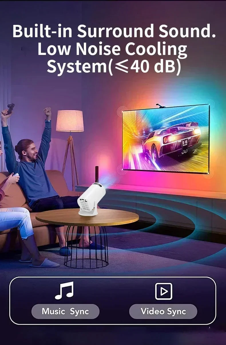 HY300 Portable 4K Projector with Android 11 and WiFi