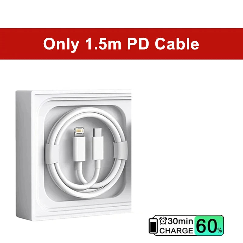 Cargador Rápido 35W Dual USB-C para iPhone – Carga Ultra Rápida (1m / 1.5m / 2m)