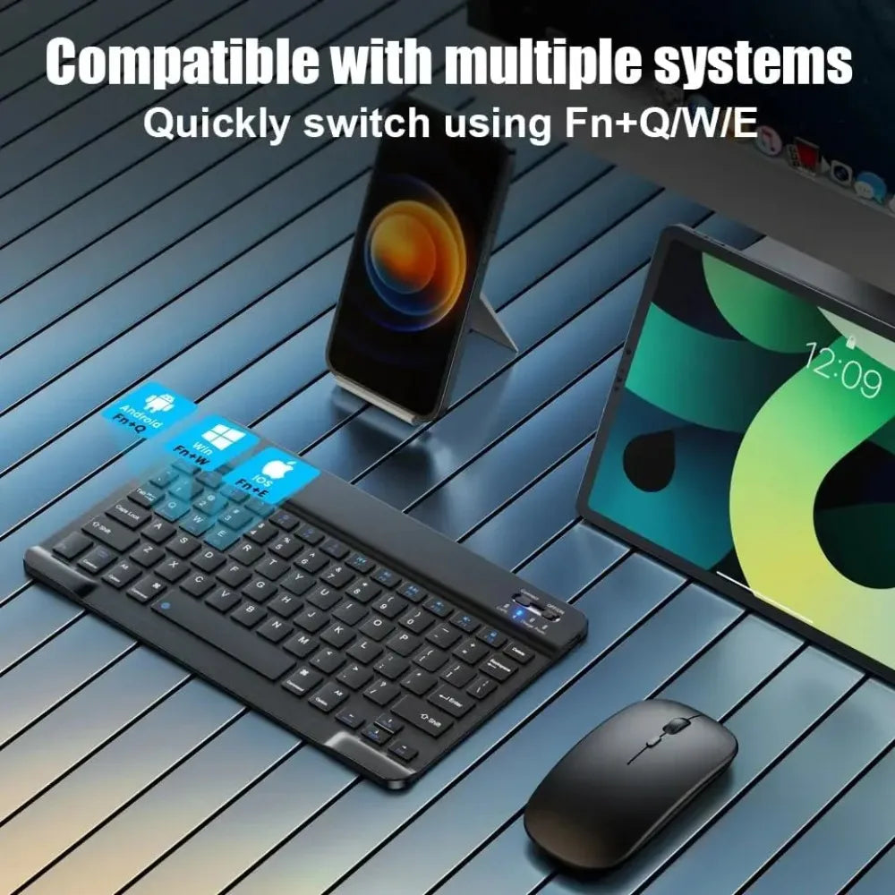 Teclado Bluetooth Universal para iPad y Tablets 7 y 10 Pulgadas Recargable