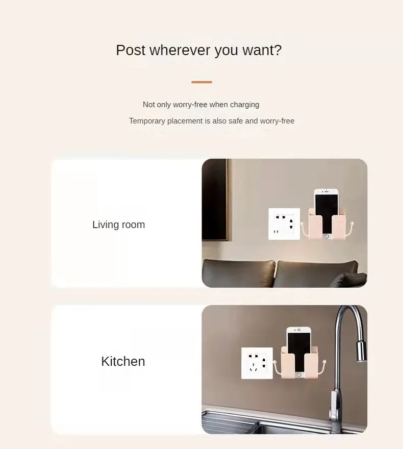 Soporte de Pared para Celular con Gancho de Carga Universal