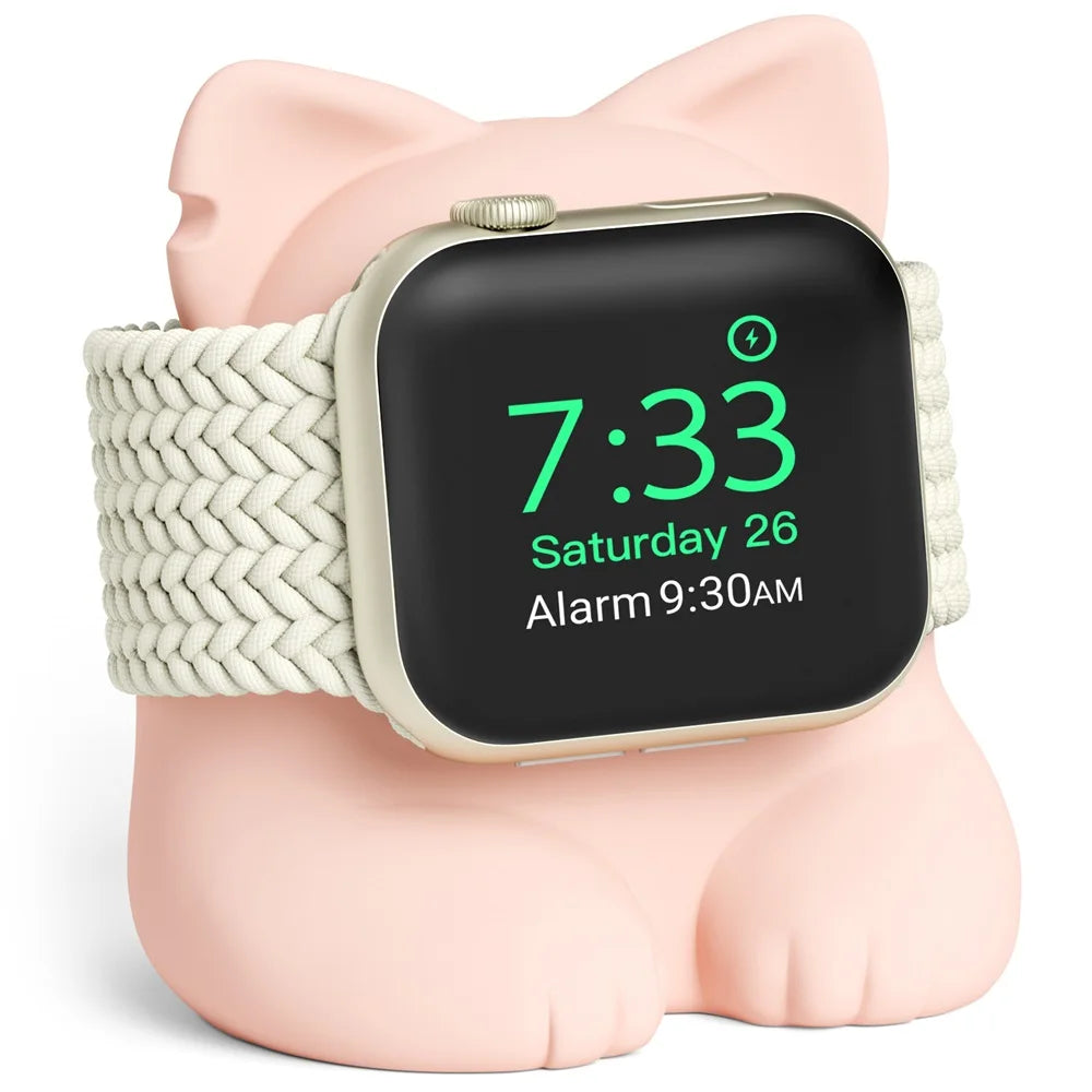 Base de Carga para Apple Watch Diseño Gatito Compatible Series 1 al 9 y Ultra