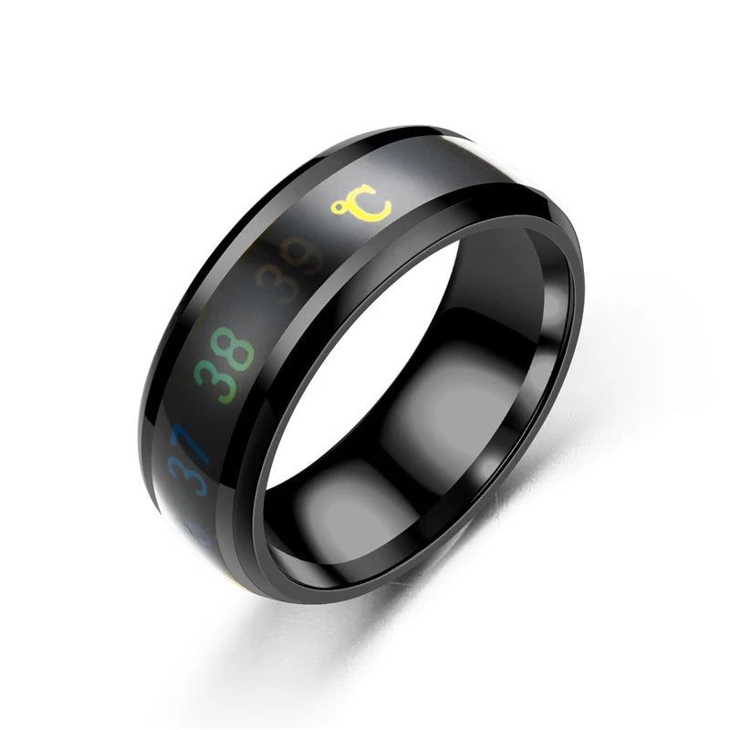 Anillo Inteligente de Acero Inoxidable – Sensor de Temperatura y Cambio de Color