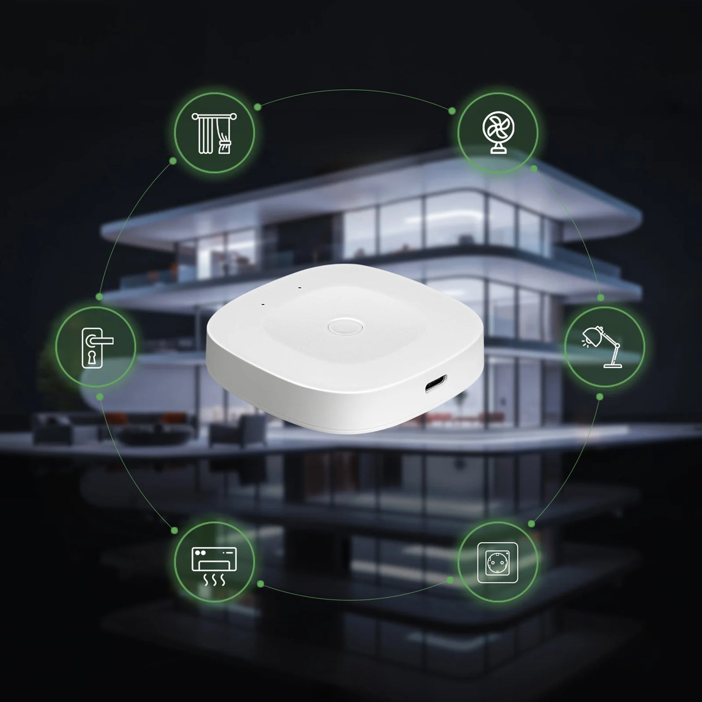 Smart Gateway Hub ZigBee WiFi Compatible con Alexa y Google Home Control por Voz
